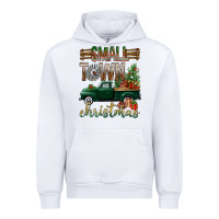 White Small Town Christmas With Truck Urban Hoodie - BundleAndBundleShop
