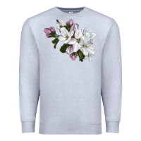 Heather Grey apple blossom Premium Sweatshirt - LillyAllenDesigns