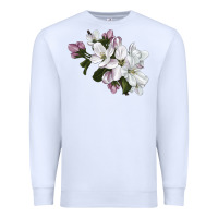White apple blossom Premium Sweatshirt - LillyAllenDesigns