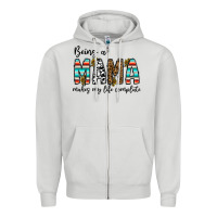 Dove Grey being mama makes my life complate Zipper Hoodie - CowhideDigitalArt