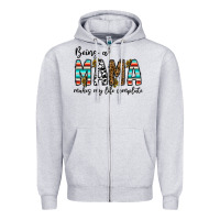 Heather Grey being mama makes my life complate Zipper Hoodie - CowhideDigitalArt