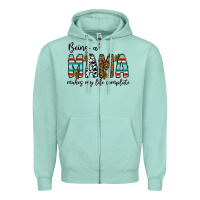 Seafoam being mama makes my life complate Zipper Hoodie - CowhideDigitalArt