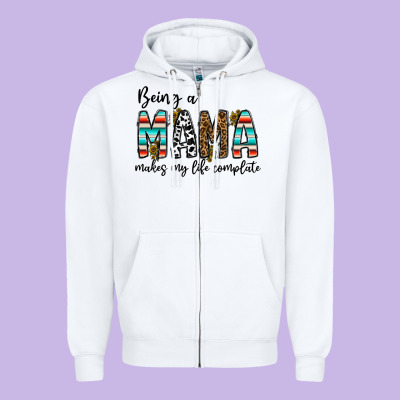 Being Mama Makes My Life Complate Zipper Hoodie Designed By Cowhidedigitalart