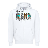 White being mama makes my life complate Zipper Hoodie - CowhideDigitalArt