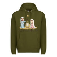 Army Green o come let us adore him Premium Hoodie - MaliasSmallBusiness