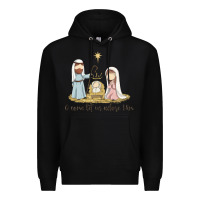Black o come let us adore him Premium Hoodie - MaliasSmallBusiness