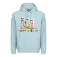 Blue Mist o come let us adore him Premium Hoodie - MaliasSmallBusiness