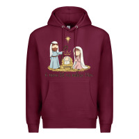 Burgundy o come let us adore him Premium Hoodie - MaliasSmallBusiness