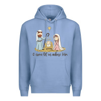 Colony Blue o come let us adore him Premium Hoodie - MaliasSmallBusiness