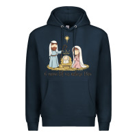 Navy o come let us adore him Premium Hoodie - MaliasSmallBusiness