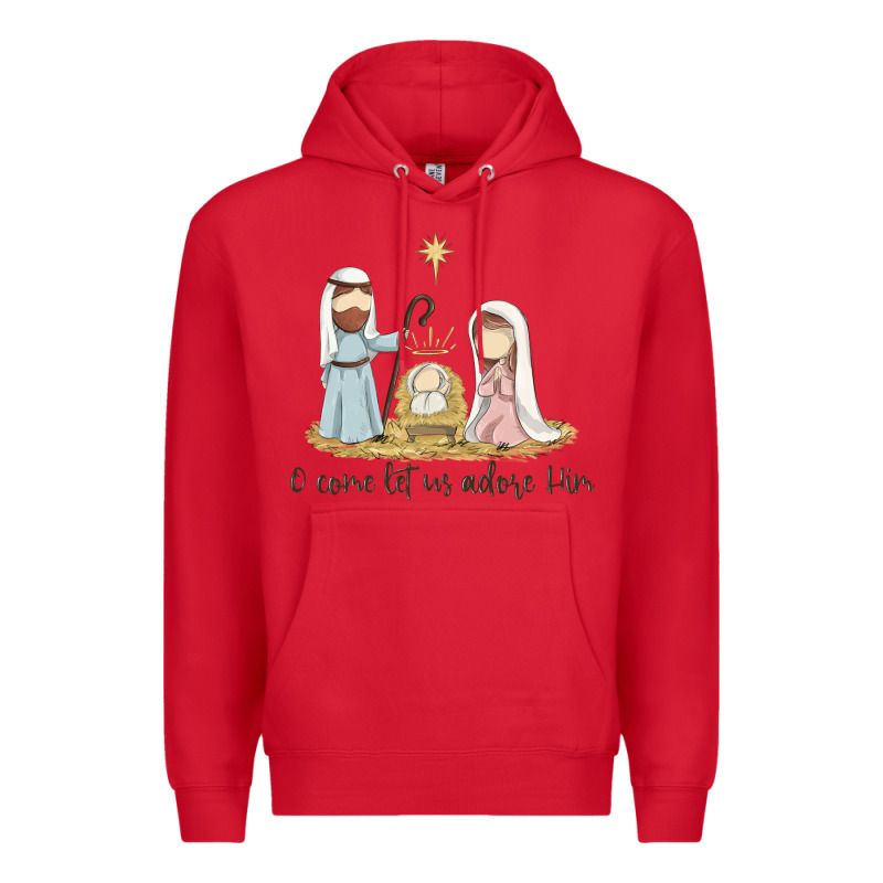 O Come Let Us Adore Him Premium Hoodie by MaliasSmallBusiness | Teevron
