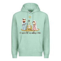 Seafoam o come let us adore him Premium Hoodie - MaliasSmallBusiness