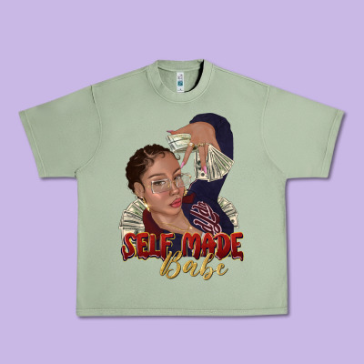 Urban Heavy Tee self made babe afro black woman
