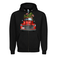 Black christmas trees truck Zipper Hoodie - FaDigitalArtStudio