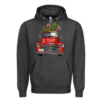 Charcoal Heather christmas trees truck Zipper Hoodie - FaDigitalArtStudio