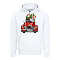 White christmas trees truck Zipper Hoodie - FaDigitalArtStudio