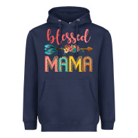 Navy blessed mama Heavyweight Hoodie - JahusDesignShop