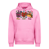 Fuchsia Pink Peace Love Tacos Urban Hoodie - BundleAndBundleShop