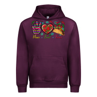 Mauve Wine Peace Love Tacos Urban Hoodie - BundleAndBundleShop