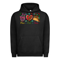Pigment Black Peace Love Tacos Urban Hoodie - BundleAndBundleShop