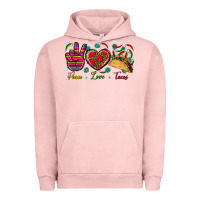 Pigment Salmon Peace Love Tacos Urban Hoodie - BundleAndBundleShop