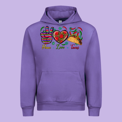 Peace Love Tacos Urban Hoodie Designed By Bundleandbundleshop