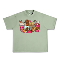 Oil Green dachshund coffee cups Urban Heavy Tee - Zillion Design Studio