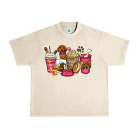 Dachshund Coffee Cups Urban Heavy Tee | Teevron