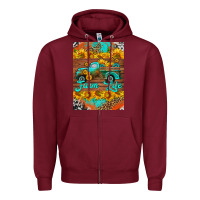 Burgundy farm life and truck air freshener Zipper Hoodie - HRA Design Shop