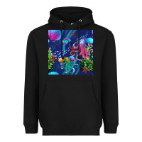 Black undersea Heavyweight Hoodie - BundleAndBundleShop