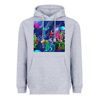 Heather Grey undersea Heavyweight Hoodie - BundleAndBundleShop