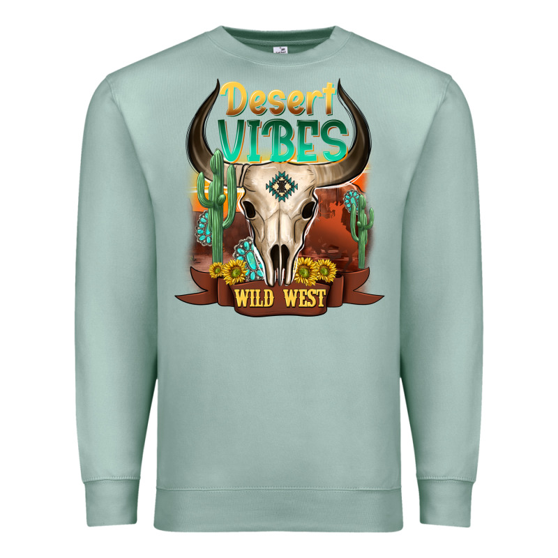 Desert Vibes Wild West Premium Sweatshirt by NancyCooperArtShop | Teevron
