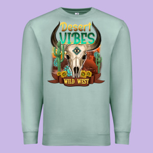 Desert Vibes Wild West Premium Sweatshirt Designed By Nancycooperartshop