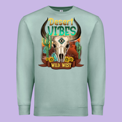 Desert Vibes Wild West Premium Sweatshirt Designed By Nancycooperartshop