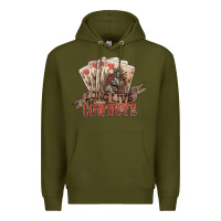 Army Green long live cowboys cards Premium Hoodie - NancyCooperArtShop