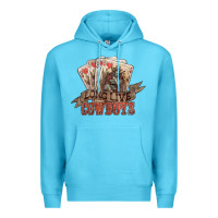 Ocean Blue long live cowboys cards Premium Hoodie - NancyCooperArtShop