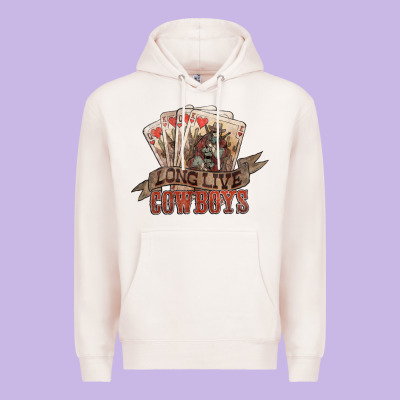 Long Live Cowboys Cards Premium Hoodie Designed By Nancycooperartshop