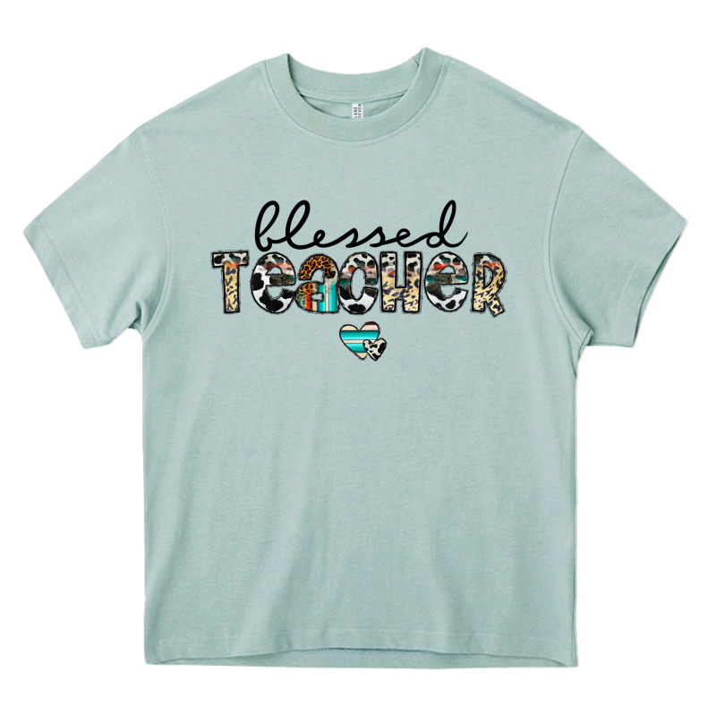 Blessed Teacher Heavy Core Tee by CowhideDigitalArt | Teevron