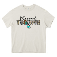 Cream blessed teacher Heavy Core Tee - CowhideDigitalArt