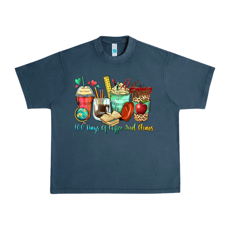 100 Days Of Coffee And Chaos Coffee Cups Urban Heavy Tee by Zillion Design Studio | Teevron