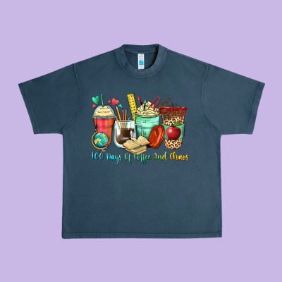 Urban Heavy Tee 100 days of coffee and chaos coffee cups