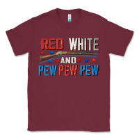 Burgundy Red white and pew pew pew Classic Tee - CowGirlArtShop