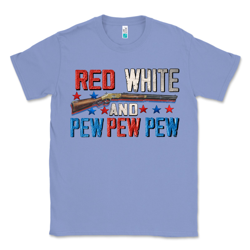 Red White And Pew Pew Pew Classic Tee by CowGirlArtShop | Teevron