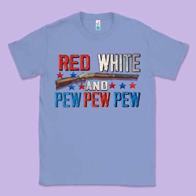 Red White And Pew Pew Pew Classic Tee Designed By Cowgirlartshop