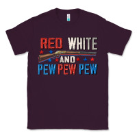 Plum Red white and pew pew pew Classic Tee - CowGirlArtShop