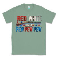 Sage Red white and pew pew pew Classic Tee - CowGirlArtShop