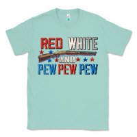 Seafoam Red white and pew pew pew Classic Tee - CowGirlArtShop