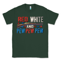 Sports Green Red white and pew pew pew Classic Tee - CowGirlArtShop