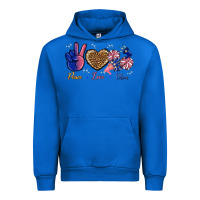 Cobalt Peace Love Cheer Urban Hoodie - BundleAndBundleShop