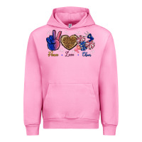 Fuchsia Pink Peace Love Cheer Urban Hoodie - BundleAndBundleShop